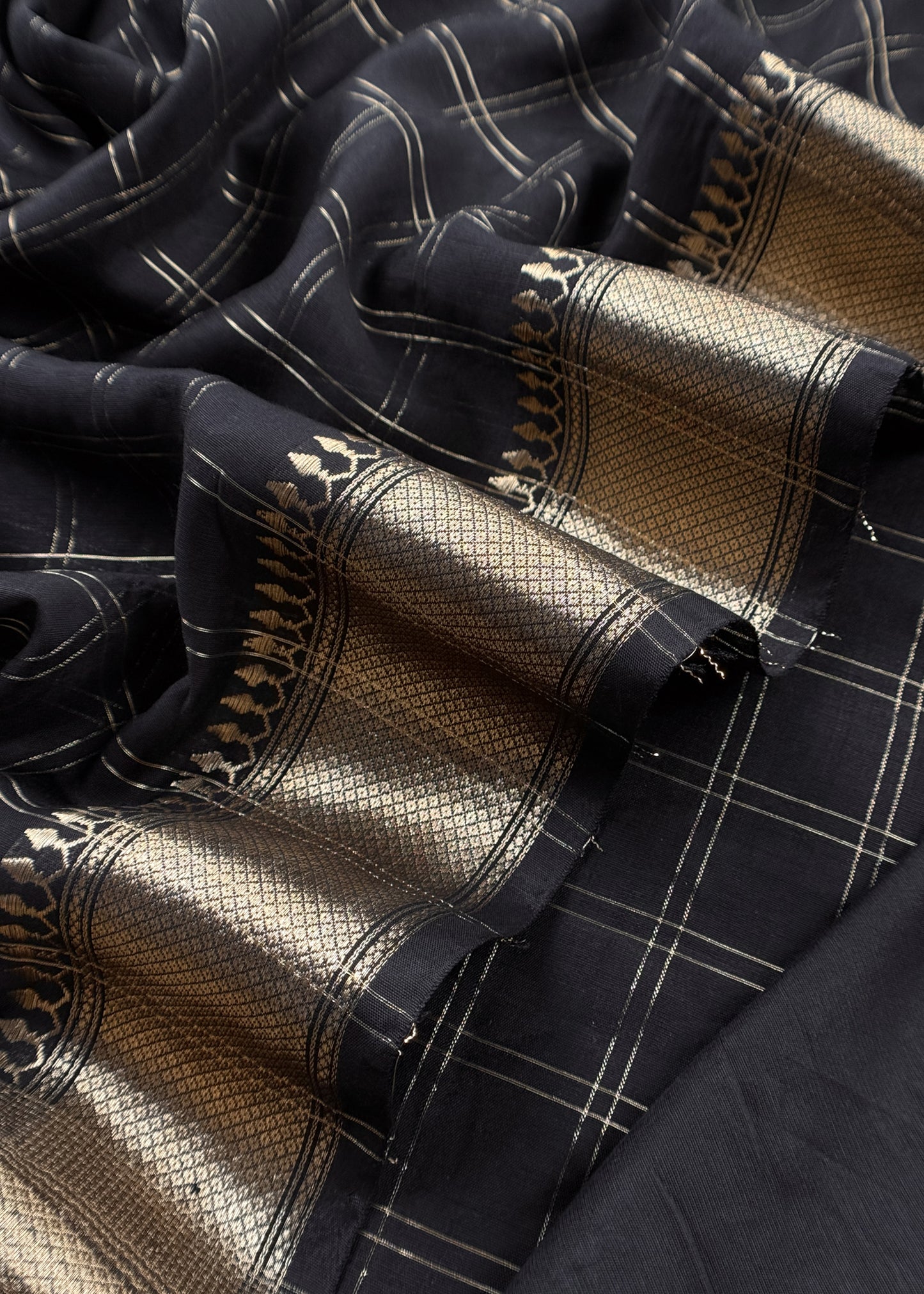 Black Banarasi Chanderi Suit With Dupatta