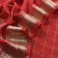 Red Banarasi Chanderi Suit With Dupatta