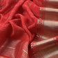 Red Banarasi Chanderi Suit With Dupatta