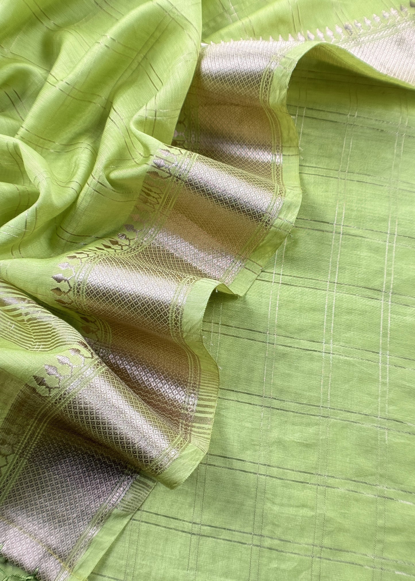 Lemon Yellow Banarasi Chanderi Suit With Dupatta