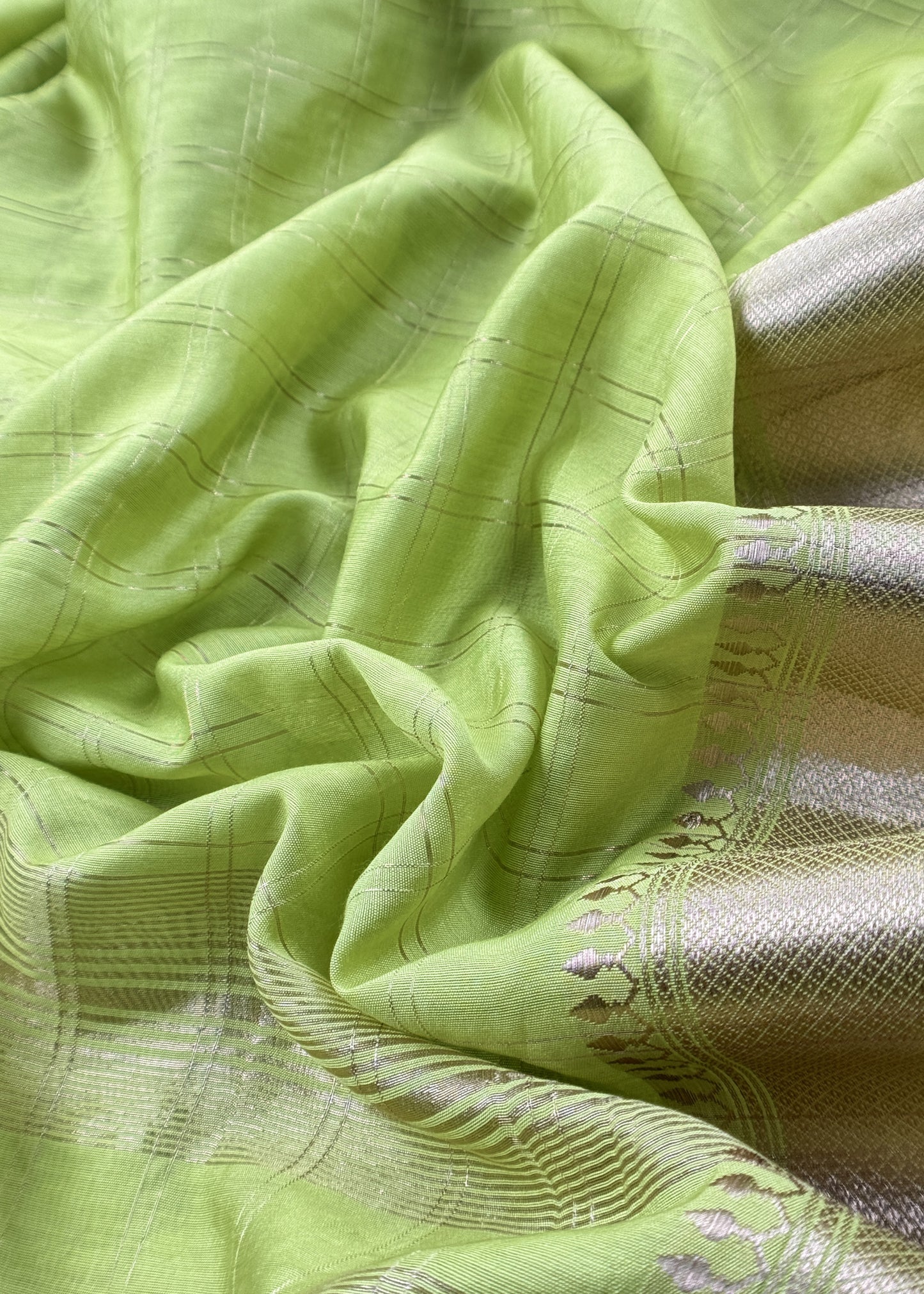 Lemon Yellow Banarasi Chanderi Suit With Dupatta