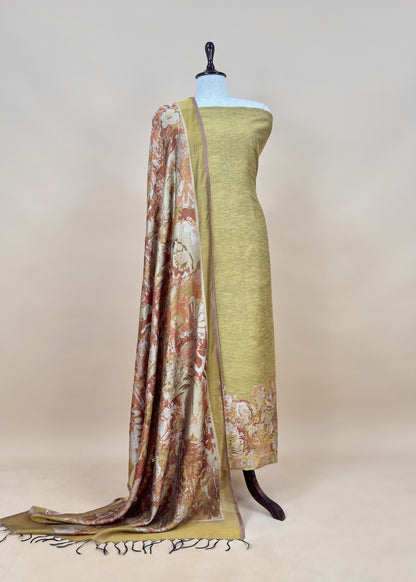 Handwoven Kani Silk Unstitched Suit