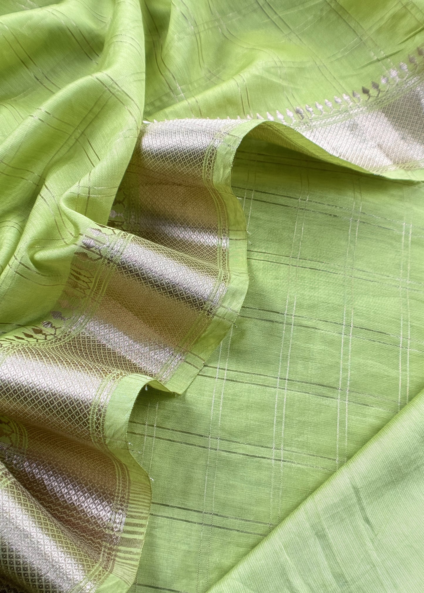 Lemon Yellow Banarasi Chanderi Suit With Dupatta