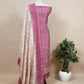 Pink Pure Maheshwari Silk Suit Fabric With Bandhani Dupatta