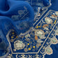 Luxe Royal Blue Dupion Silk Kurta and Kora Silk Dupatta With Handwork