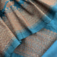 Steel Blue Georgette Silk Suit Fabric With Zari Weaving