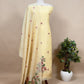 Light yellow Floral Jamdani Weaved Unstitched Suit In Chandri