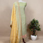 Green and Yellow Embroidered Linen Silk Unstitched Suit Set