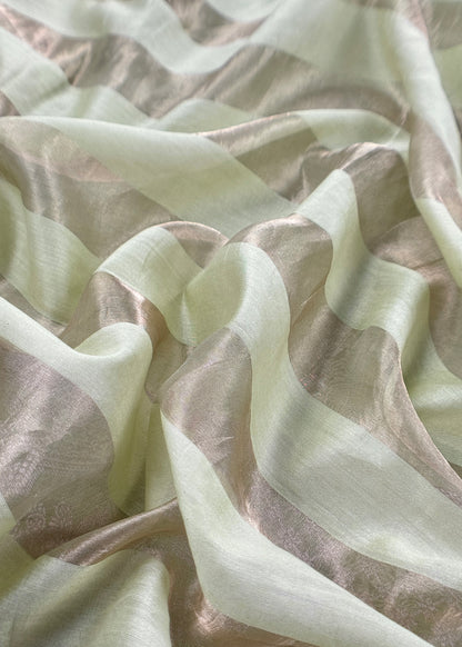 Pastel Green Pure Banarasi Silk Suit With Zari Weaving