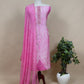 Pink Tie And Dye Leheriya Pure Chanderi Dupatta Suit With Gotapatti And Handwork