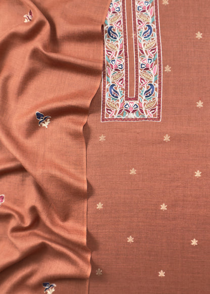 Pure Merino Wool Unstitched Suit Pashmina With Dupatta
