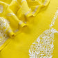 Yellow Pure Mul Cotton Suit Beautiful Floral Embroidery