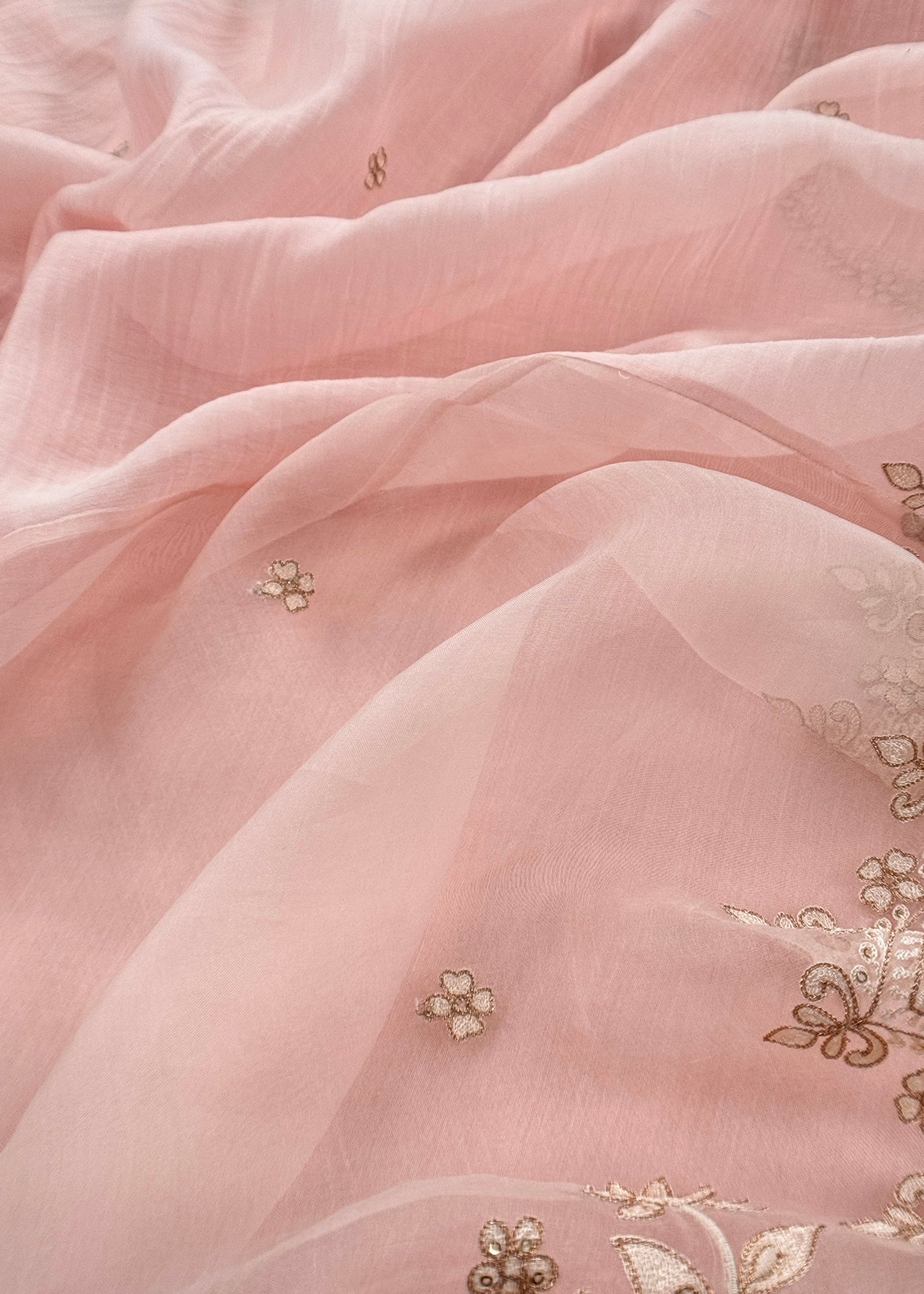Mulmul unstitched suit with kora dupatta

