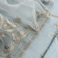 Mulmul suit set with resham embroidery

