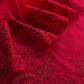 Kalasheel Luxe Red Handloom Organza Suit With Garden French Embroidery