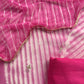 Pink Tie And Dye Leheriya Pure Chanderi Dupatta Suit With Gotapatti And Handwork