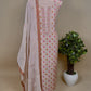 Pink Muslin Unstitched Suit With Embroidered Dupatta