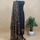 Blue Pure Maheshwari Unstitched Suits With Kalamkari Dupatta