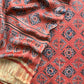 Red Ajrakh Hand Block Unstitched Suit In Pure Modal