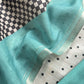 Turquoise Blue Embroidered Tussar Suit With Digital Print