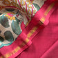 Red Pure Maheshwari Unstitched Suits With Kalamkari Dupatta
