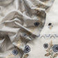 Off White With Grey Blue Embroidered Mul Chanderi Unstitched Suit