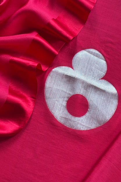 Red Handloom Silk Suit With Kadwa Weaving