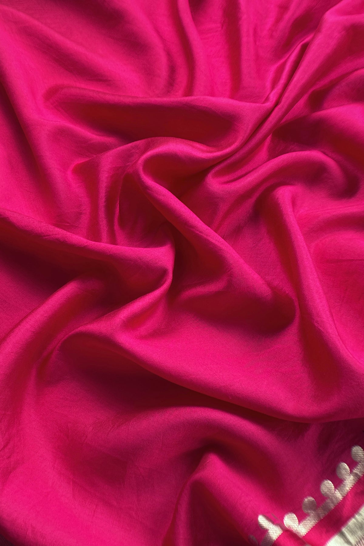 Rani Pink Handloom Unstitched Silk Suit With Zari Weaving