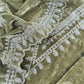 Light Green Pure Velvet Unstitched Suit In Dori Embroidery