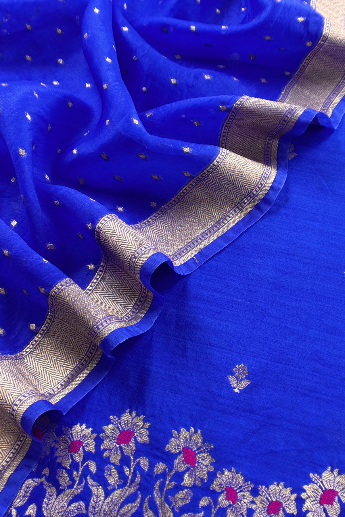 Handloom banarasi silk suit fabric

