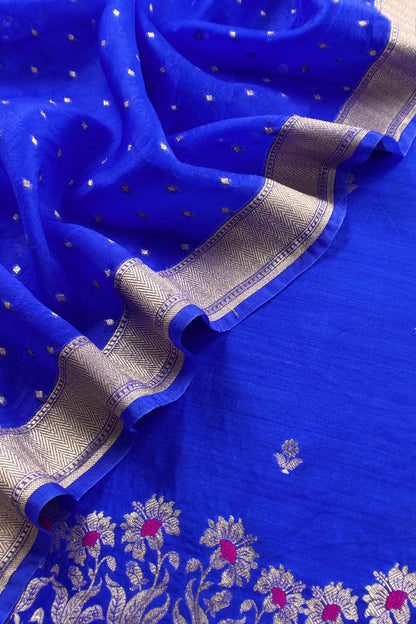 Handloom banarasi silk suit fabric

