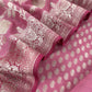 Pink Handloom Khadi Weaving Unstitched Suit In Georgette