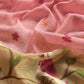 Pink Linen Chanderi Suit Fabric with Chidiya Tissue Panel And Jamdani Weaving