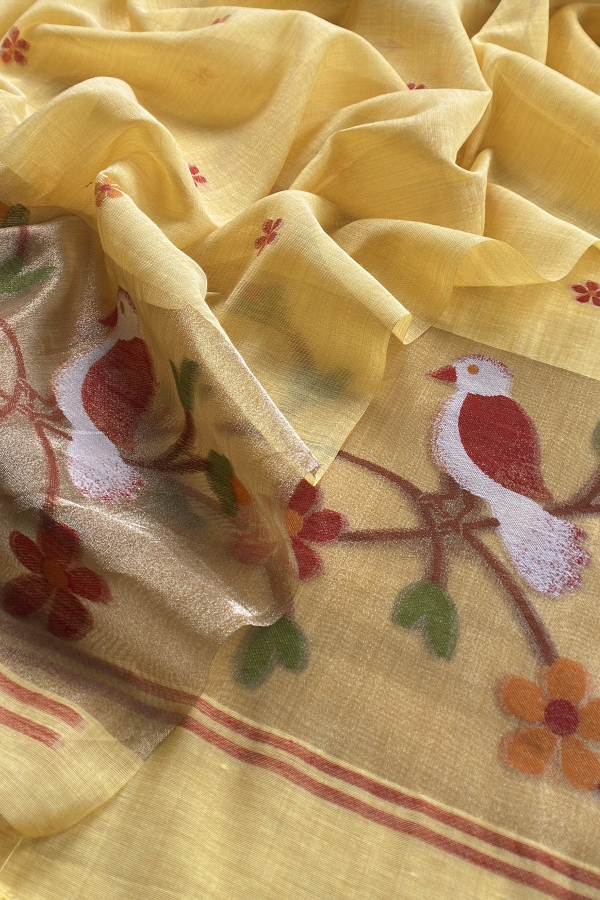 Office wear linen chanderi suit set

