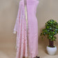 Pink Chanderi Suit with Kantha Work