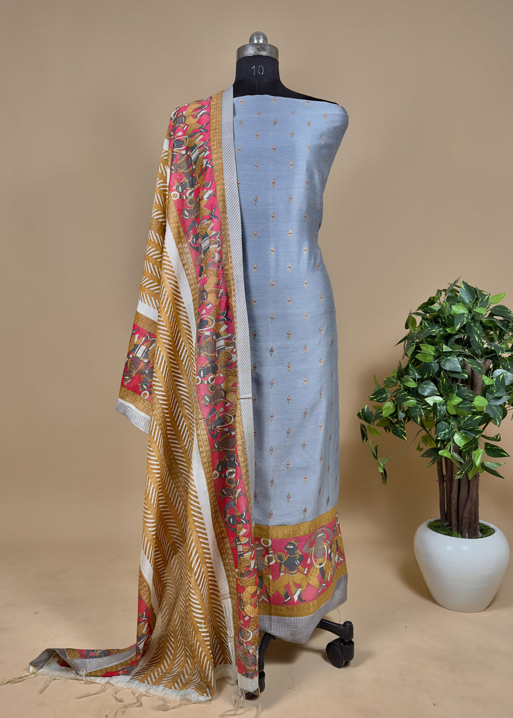 Pure Maheshwari Suit With Khaddi Print