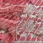 Festive wear silk suit with organza silk dupatta

