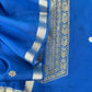 Royal Blue Designer Handloom Silk Unstitched Suit With Dupatta