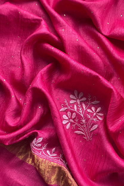 Handloom desi tussar unstitched suit fabric


