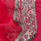 Red Luxe Handloom Raw Silk Kurta and Kora Silk Dupatta With Handwork