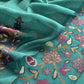 Chanderi suit fabric with jamdani weaving

