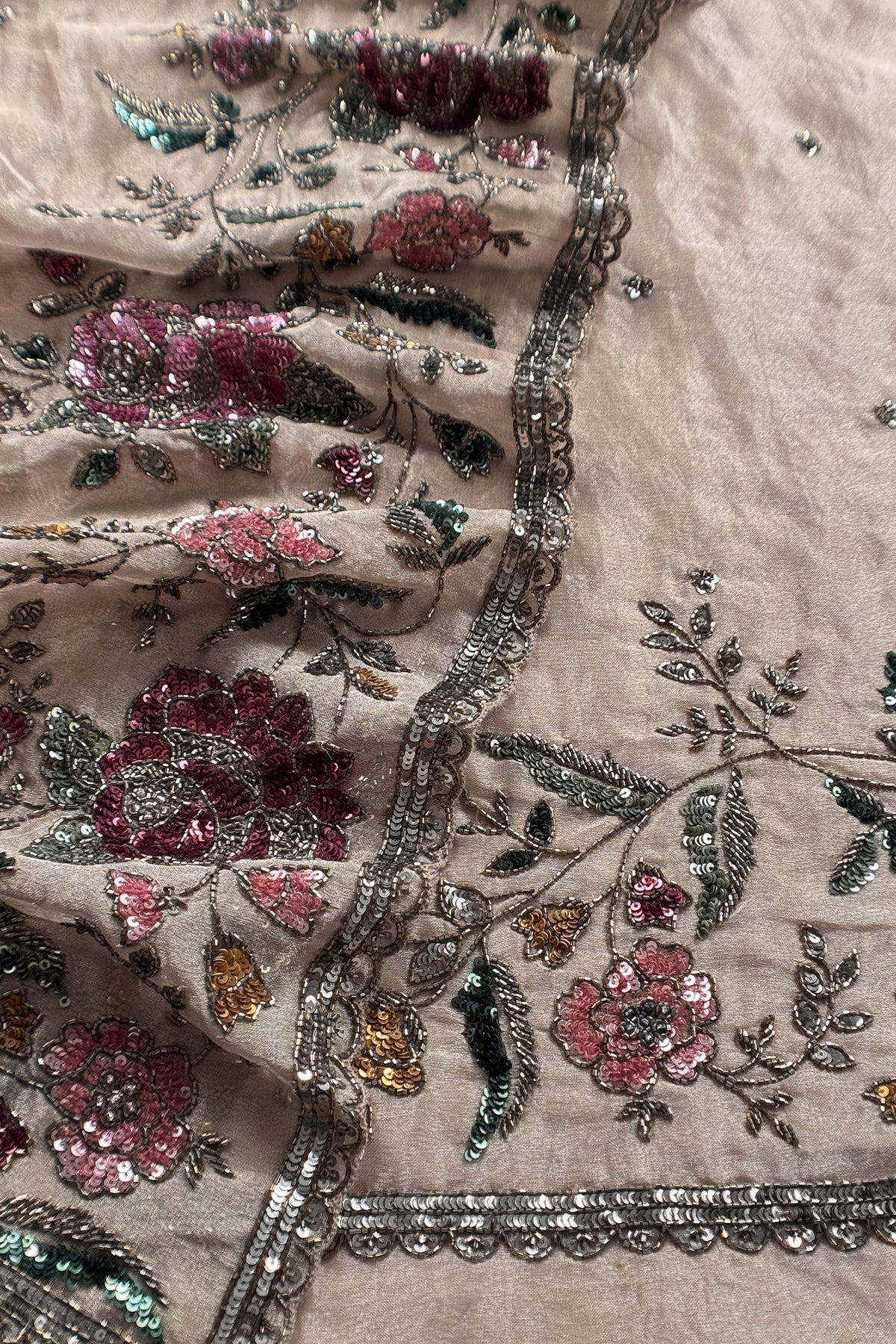 Festive wear tissue silk unstitched suit with dupatta

