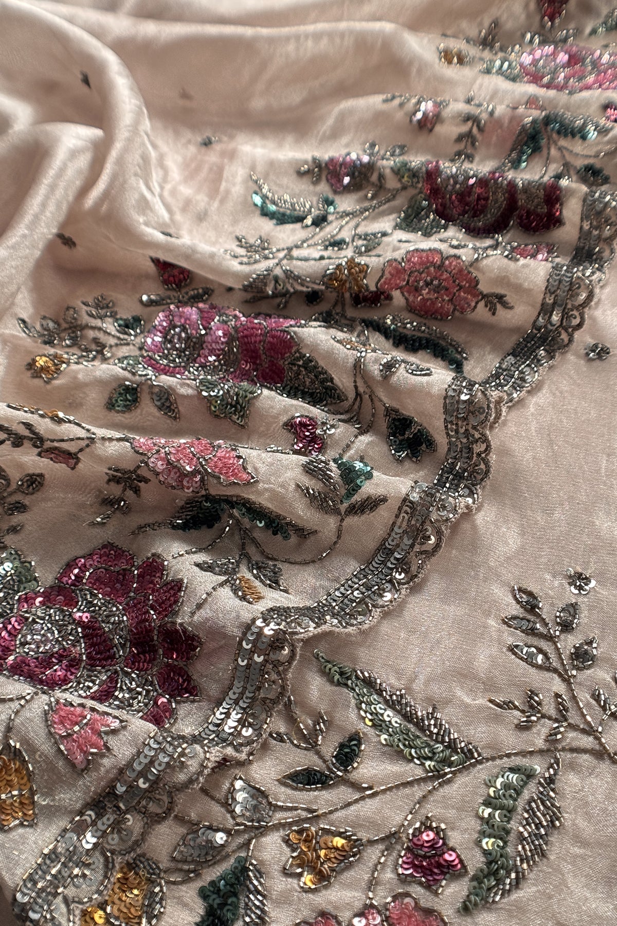 Luxury handloom tissue silk suit

