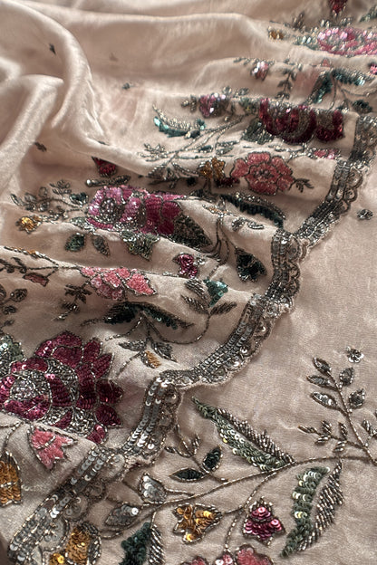 Luxury handloom tissue silk suit

