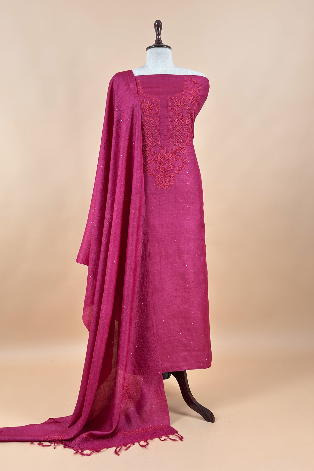 Pure handloom desi tussar suit with dupatta

