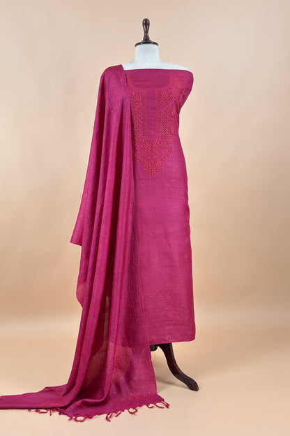 Pure handloom desi tussar suit with dupatta

