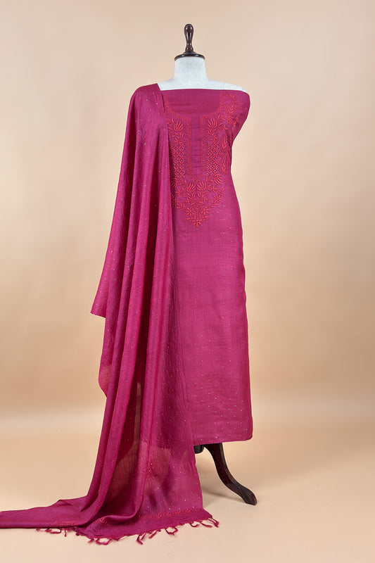 Pure handloom desi tussar suit with dupatta

