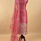 Handloom silk suit with shikagarh embroidery

