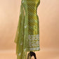 Handloom silk suit with shikagarh embroidery

