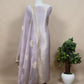 Purple Banarasi Silk Brocade Suit With Organza Dupatta